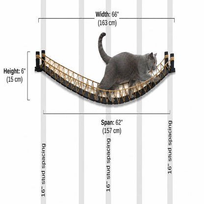 Feline Pathways Cat Bridge | Wall Mounted Cat Bridge, Cat Climbing Shelf (Black)