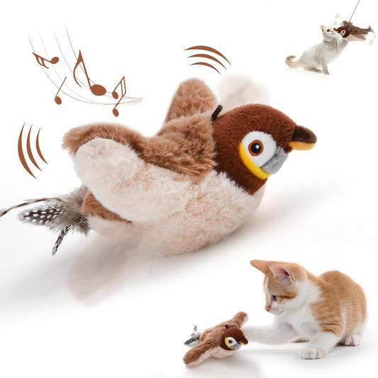 Rechargeable Chirping Flapping Bird Toy For Pets