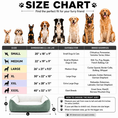 Green Comfort Pet Bed | Soft, Machine Washable & Anti-Skid Base