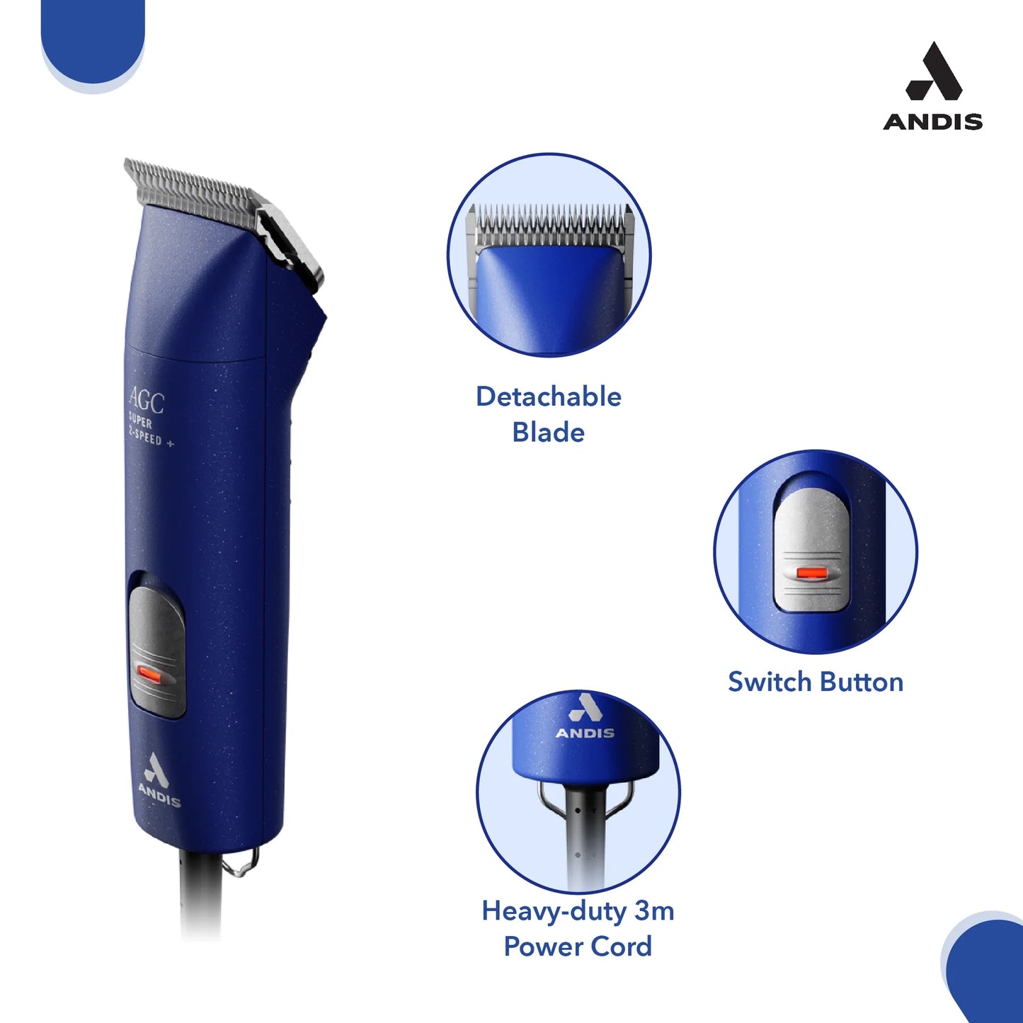 Andis eMERGE Wide Blade Cordless Pet Clipper | Professional Dog Grooming Clipper