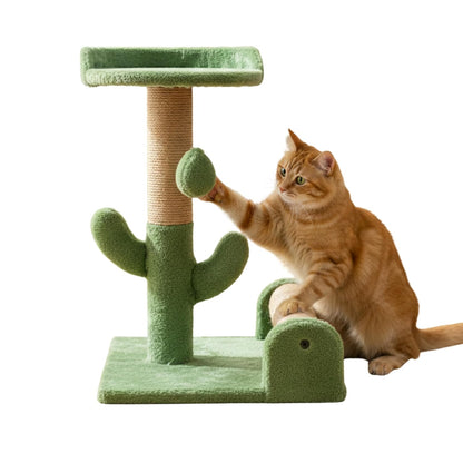 Soft Fur Fabric Activity Dual Jute Rope Scratching Post Cat Tree (Height 16 Inch)