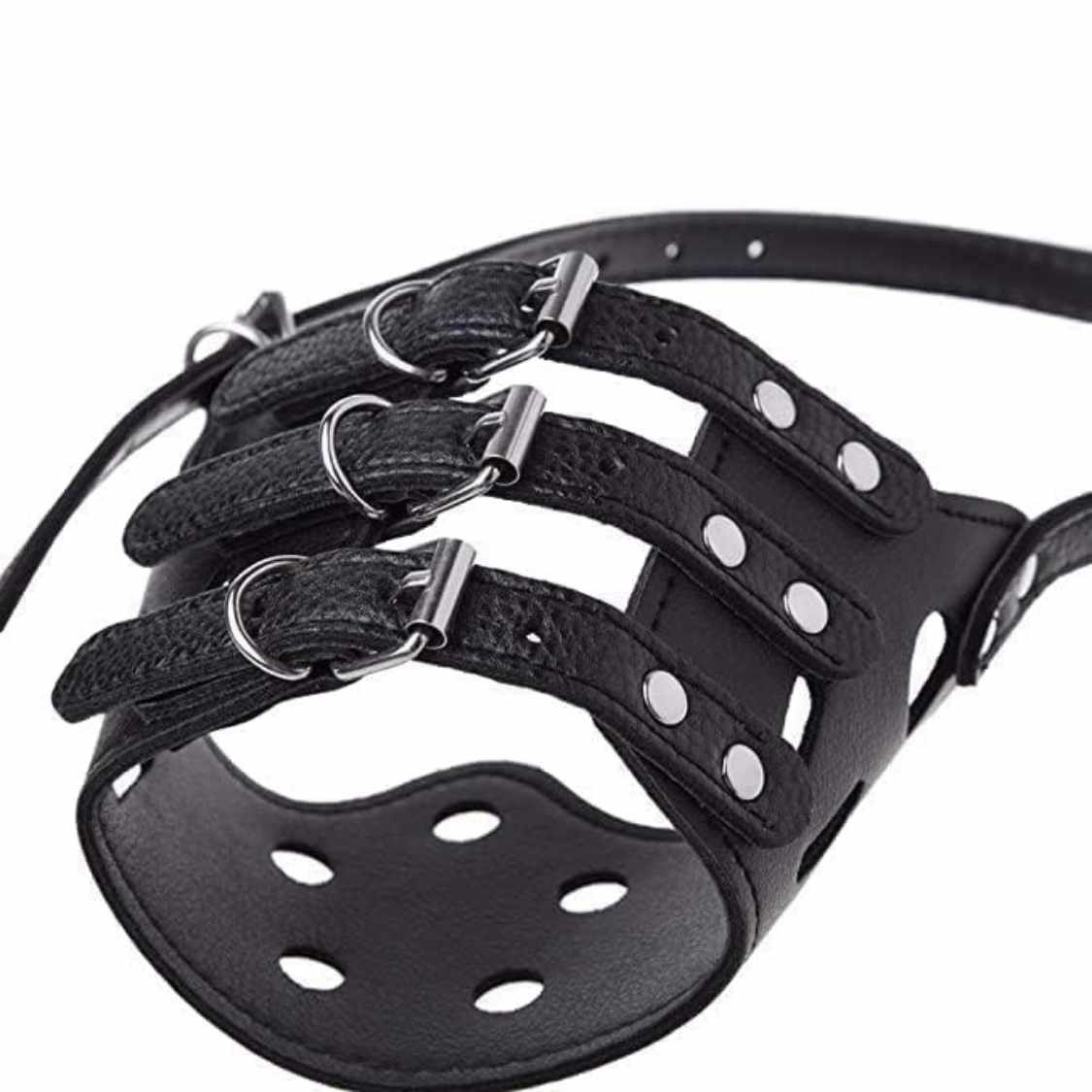 Adjustable Leather Dog Muzzle | Anti-Bite & Anti-Bark Control