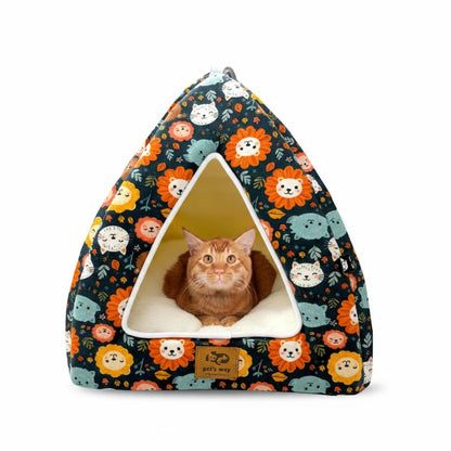 jungle print cat bed