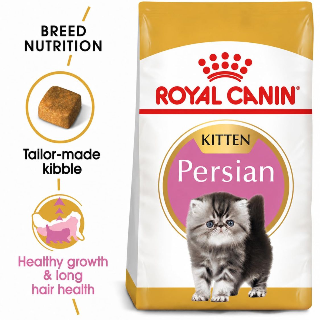 Kitten Food | Dry Kitten Food for Persian Kittens with Long Hair & Digestive Support