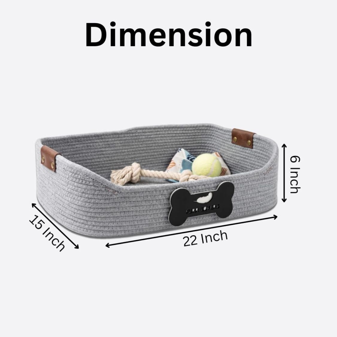 Pet Sleeping Basket | Large Woven Bed with Raised Sides for Cats & Dogs