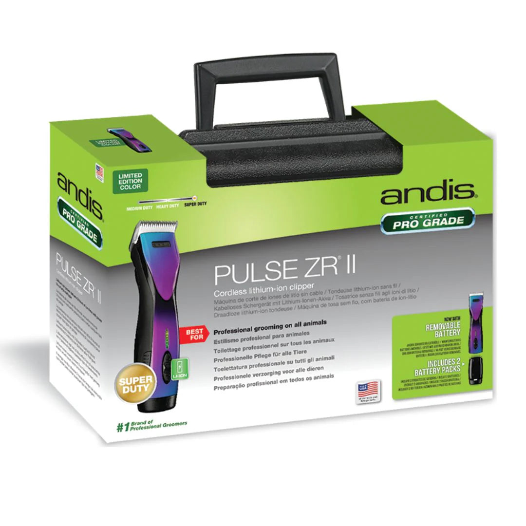 Andis Pulse ZR II Purple Galaxy Pet Clipper | Rechargeable Cordless Grooming Clipper