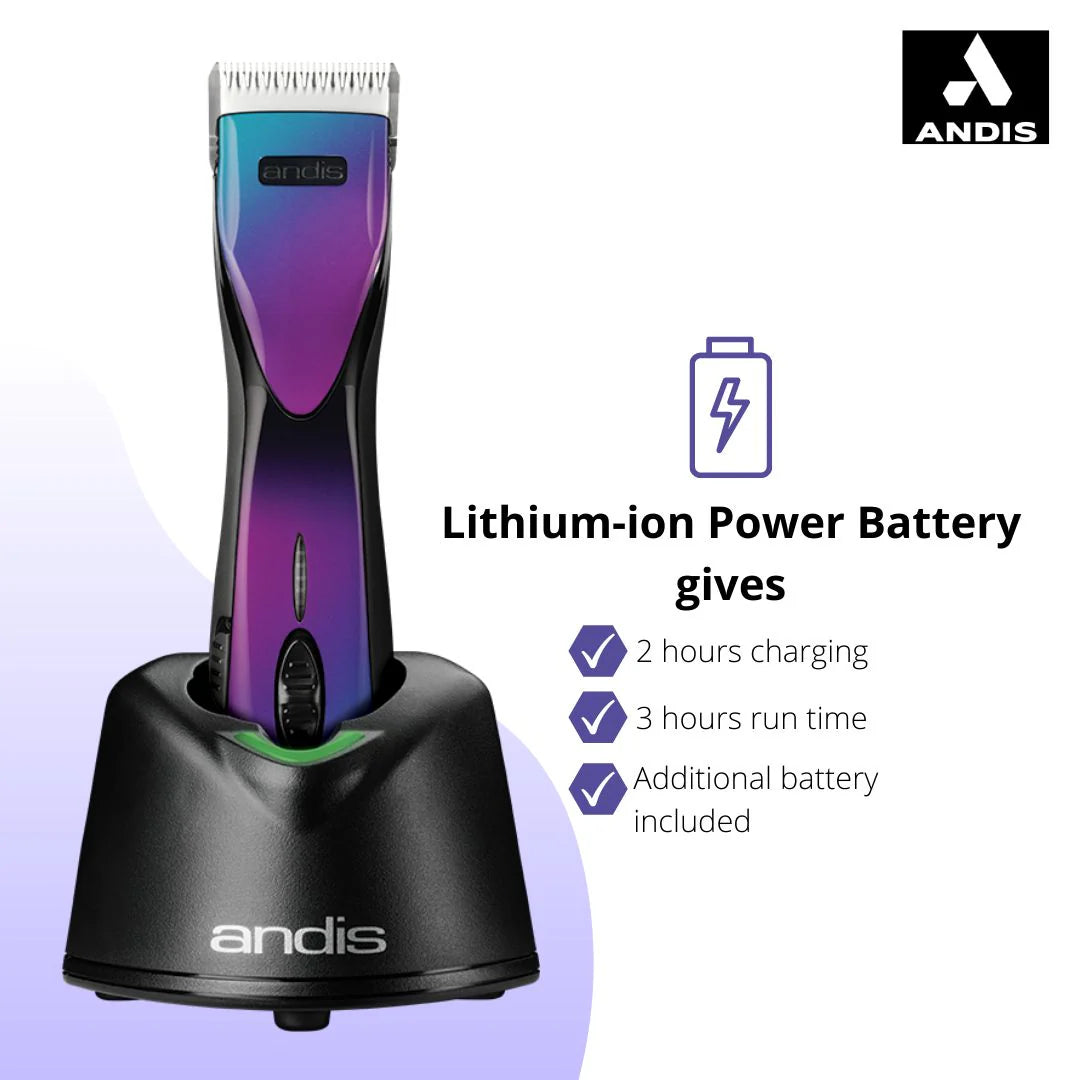 Andis Pulse ZR II Purple Galaxy Pet Clipper | Rechargeable Cordless Grooming Clipper