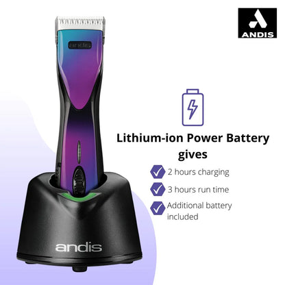 Andis Pulse ZR II Purple Galaxy Pet Clipper | Rechargeable Cordless Grooming Clipper