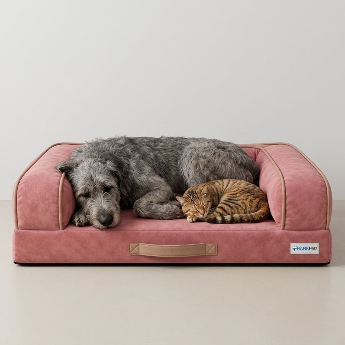 HANK CozyHaven Premium Orthopedic Sofa Dog Bed | Anti Skid & Machine Washable(Pink)