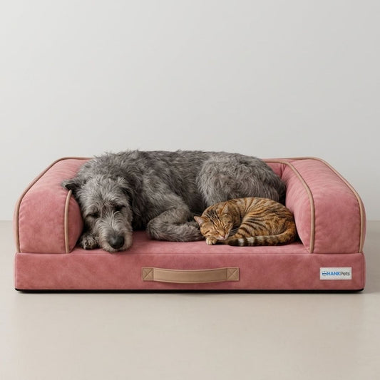 HANK CozyHaven Premium Orthopedic Sofa Dog Bed | Anti Skid & Machine Washable(Pink)