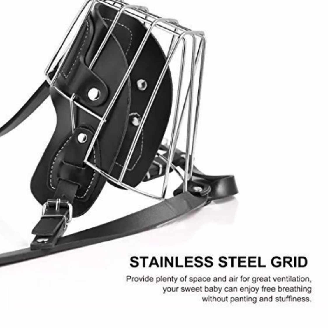 Dog Muzzle Wire Basket | Durable Iron with Leather Strap