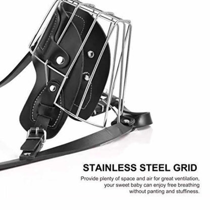 Dog Muzzle Wire Basket | Durable Iron with Leather Strap