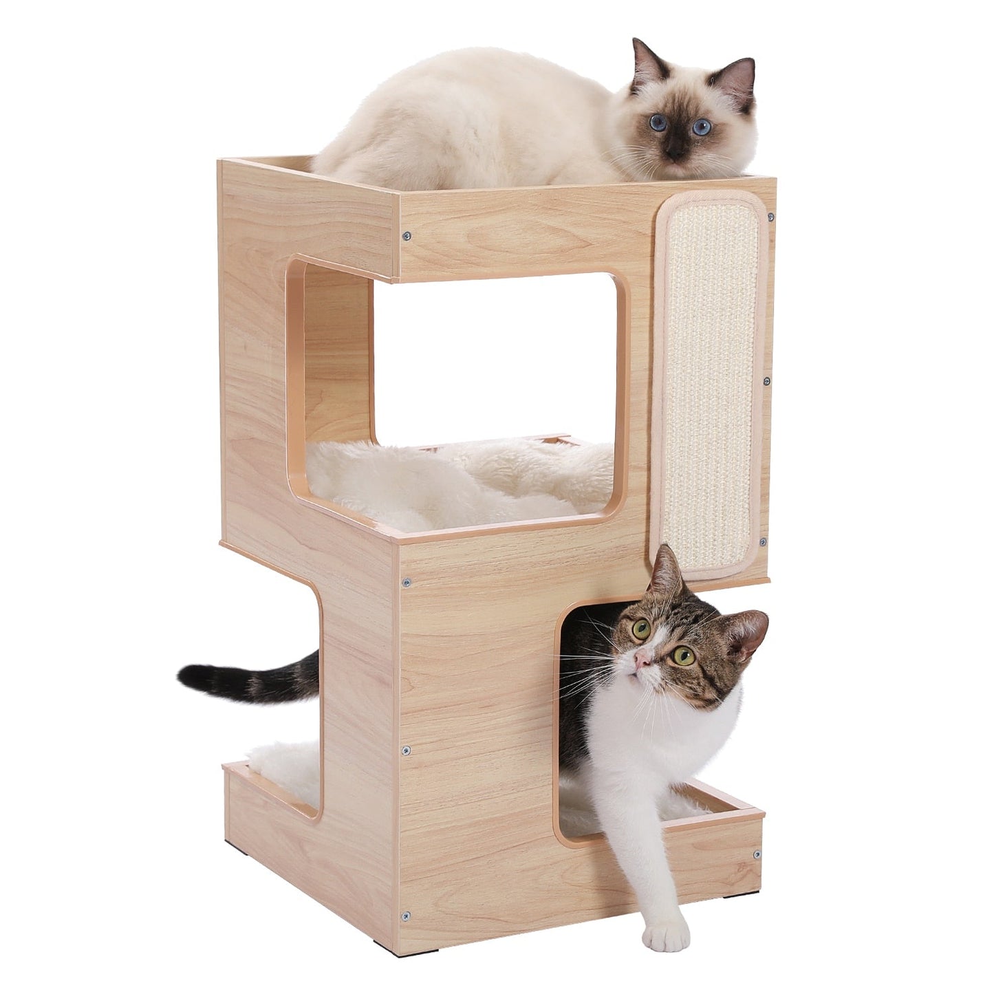 Modern Cat Tree Side Table with Cozy Cat Condo