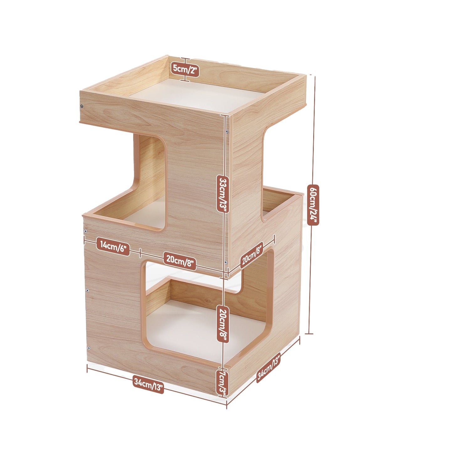 Modern Cat Tree Side Table with Cozy Cat Condo