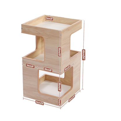 Modern Cat Tree Side Table with Cozy Cat Condo