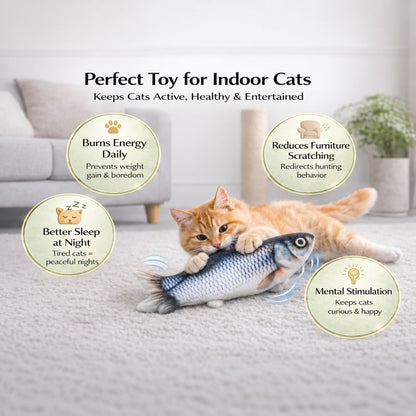 Flopping Fish Cat Toy | Rechargeable Interactive Indoor Cat Toy