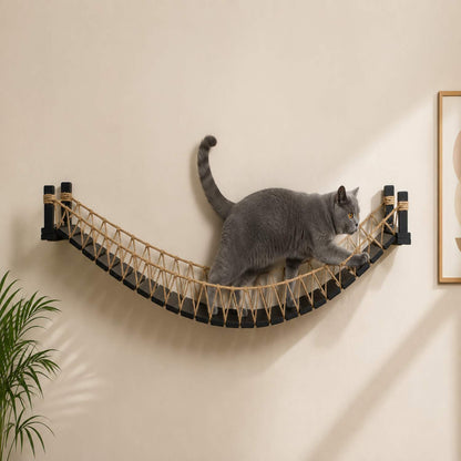 Feline Pathways Cat Bridge | Wall Mounted Cat Bridge, Cat Climbing Shelf (Black)