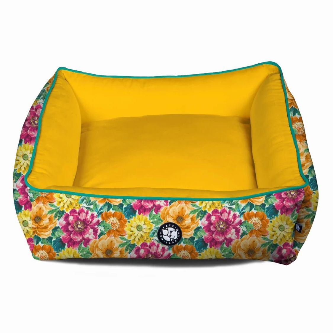mustard floral pet lounger