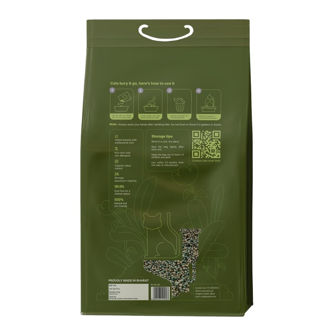 Cat Litter Sand 5kg | Natural Bentonite Clumping Litter | High Absorption & Odour Control