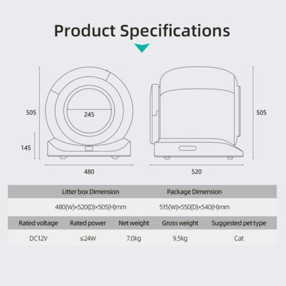 Automatic Cat Litter Box with Smart Sensors - Self Cleaning & Odor Management