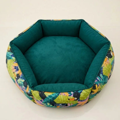Washable Dog Bed with Raised Sides | Soft Cushioned Pet Bed for Dogs Floral
