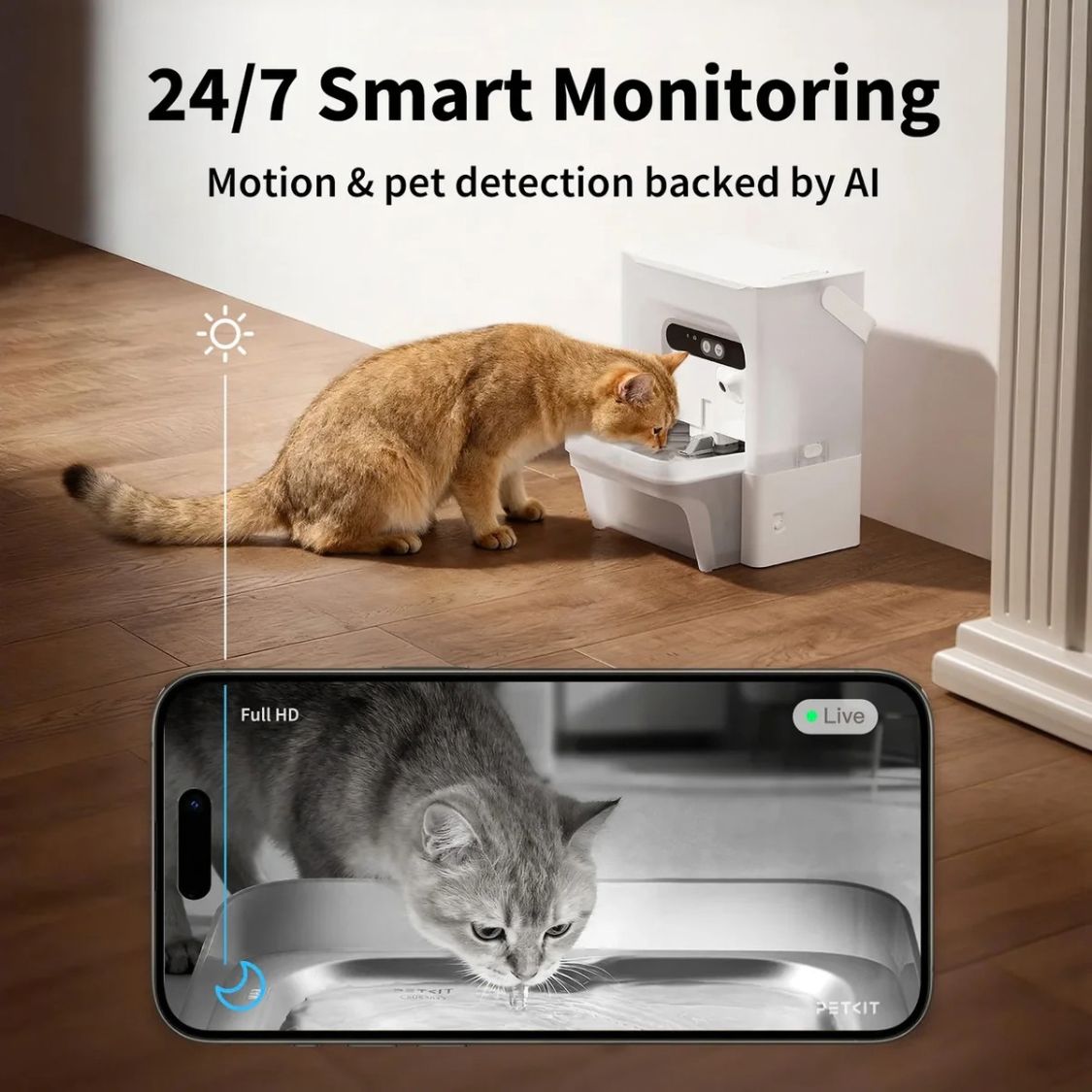 Pet Water Fountain | Pet Drinking Fountain with AI Camera for cats and small-breed dogs