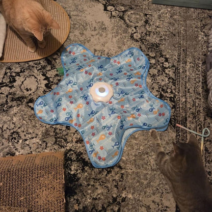 Interactive Cat Toy | Cat Play Mat with Moving Feather & LED Light