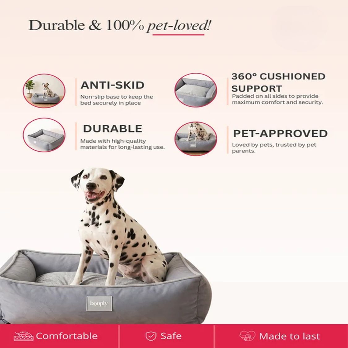Dog Bed | Pet Bed for Puppies & Adult Dogs for Indoor Rest