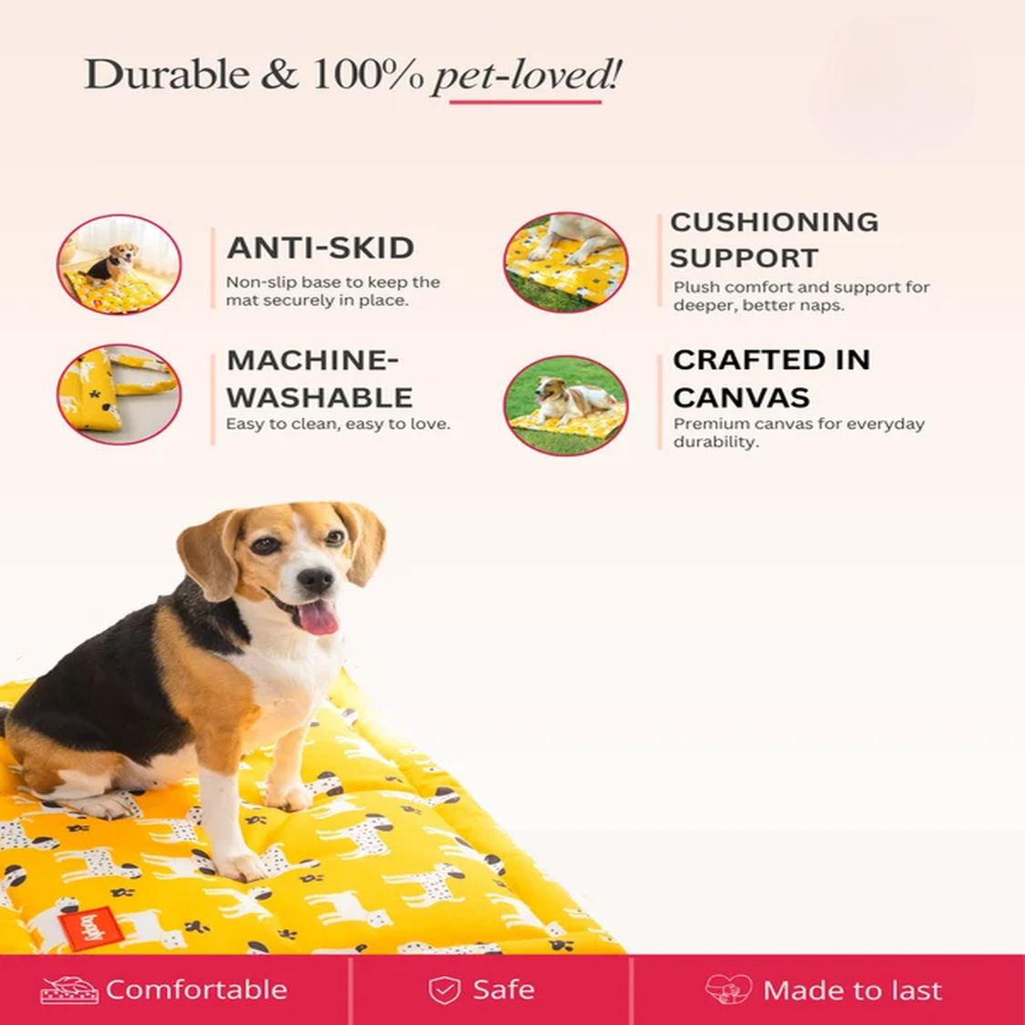Pet Mat for Everyday Rest | Dog Mat for Naps - Sunshine Snooze