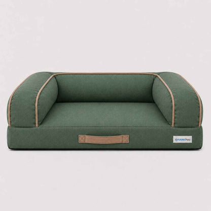 HANK CloudRest Dog Bed – Orthopedic Dog Sofa Bed, Washable & Anti-Slip Pet Bed (Green)