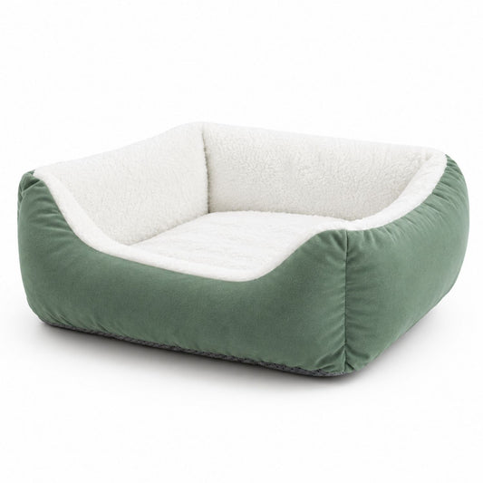 Green Comfort Pet Bed | Soft, Machine Washable & Anti-Skid Base