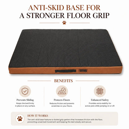 Cooling Dog Bed with Orthopedic Foam | Soft, Washable & Anti-Skid Pet Mattress