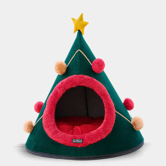 Washable Cozy Dog & Cat Cave Bed (X-mas)