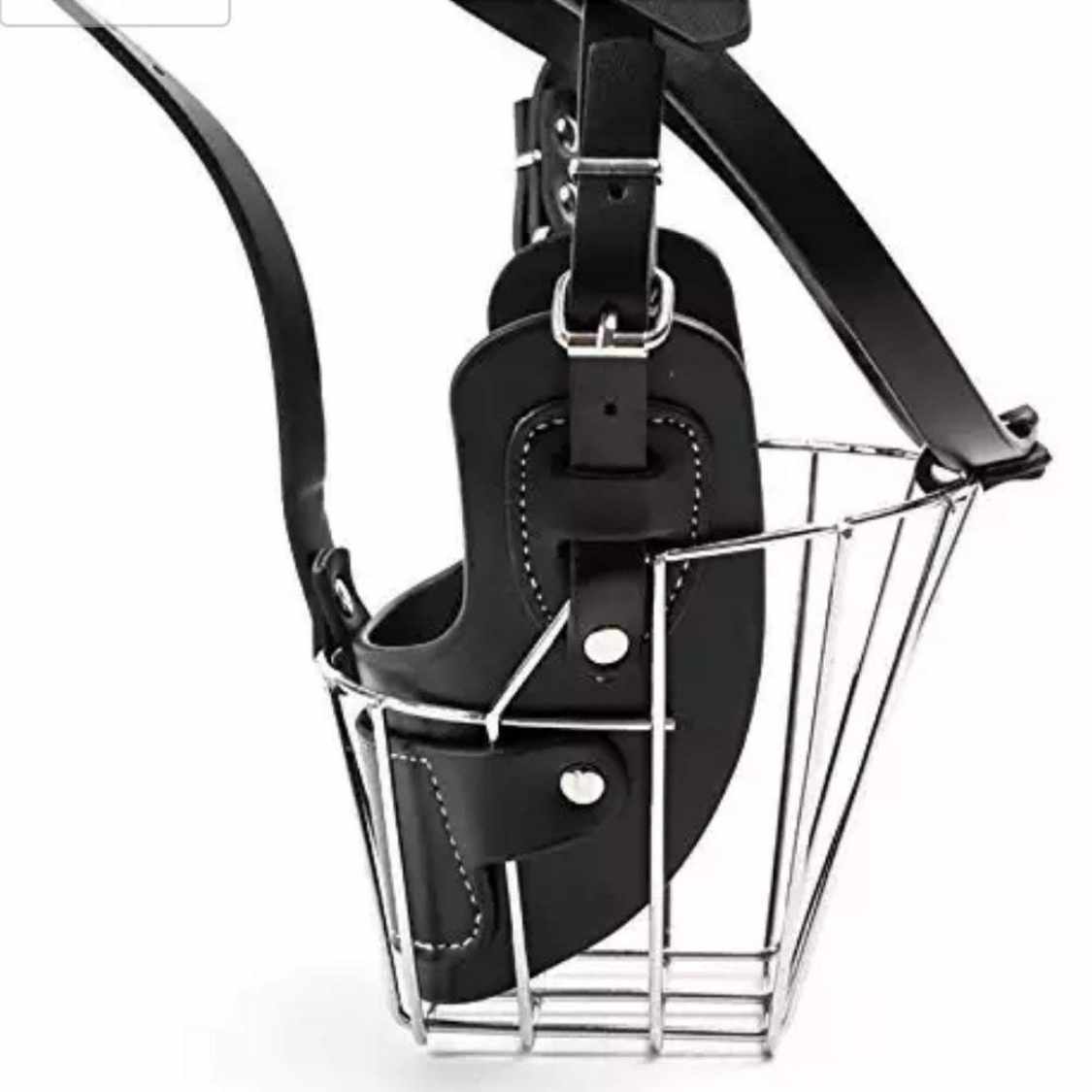 Dog Muzzle Wire Basket | Durable Iron with Leather Strap