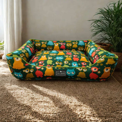 Washable Printed Lounger Bed for Dogs & Cats (Astro Sprout)