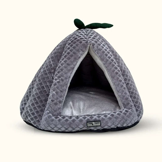 Premium Soft Pumpkin-Shaped Cat & Dog Hut (Grey)