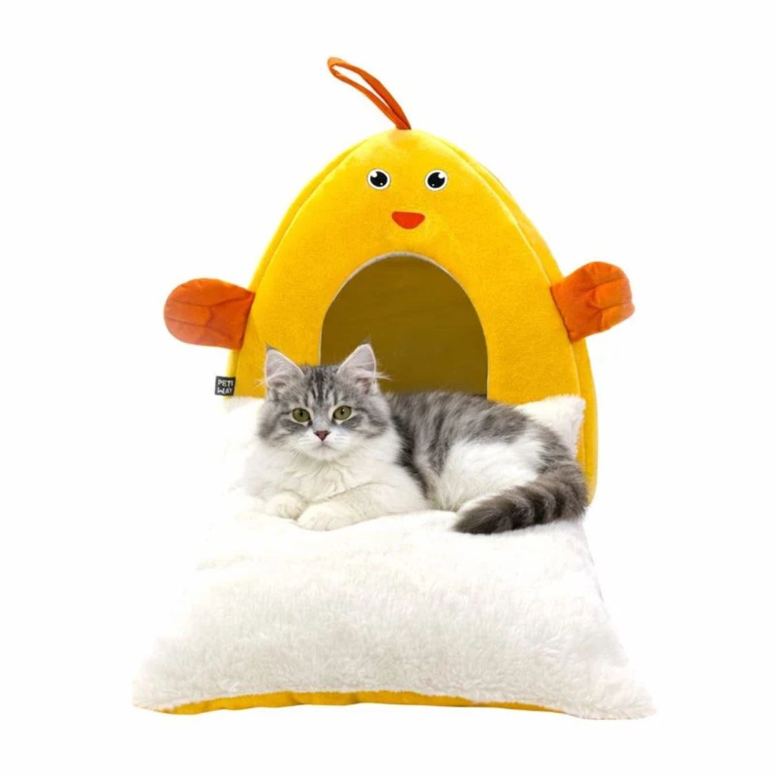 plush cat bed