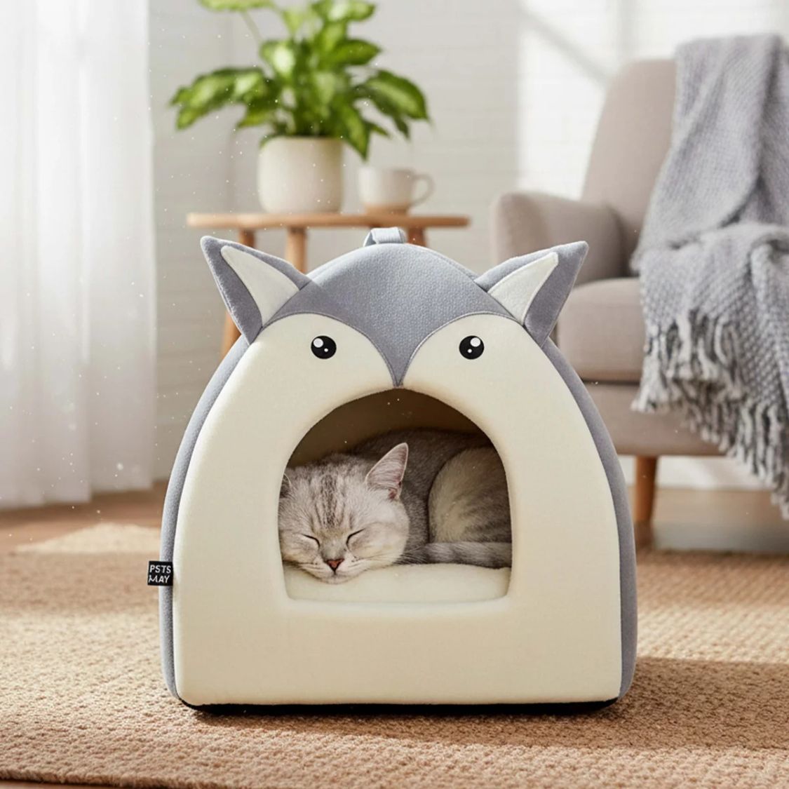 plush cat cave