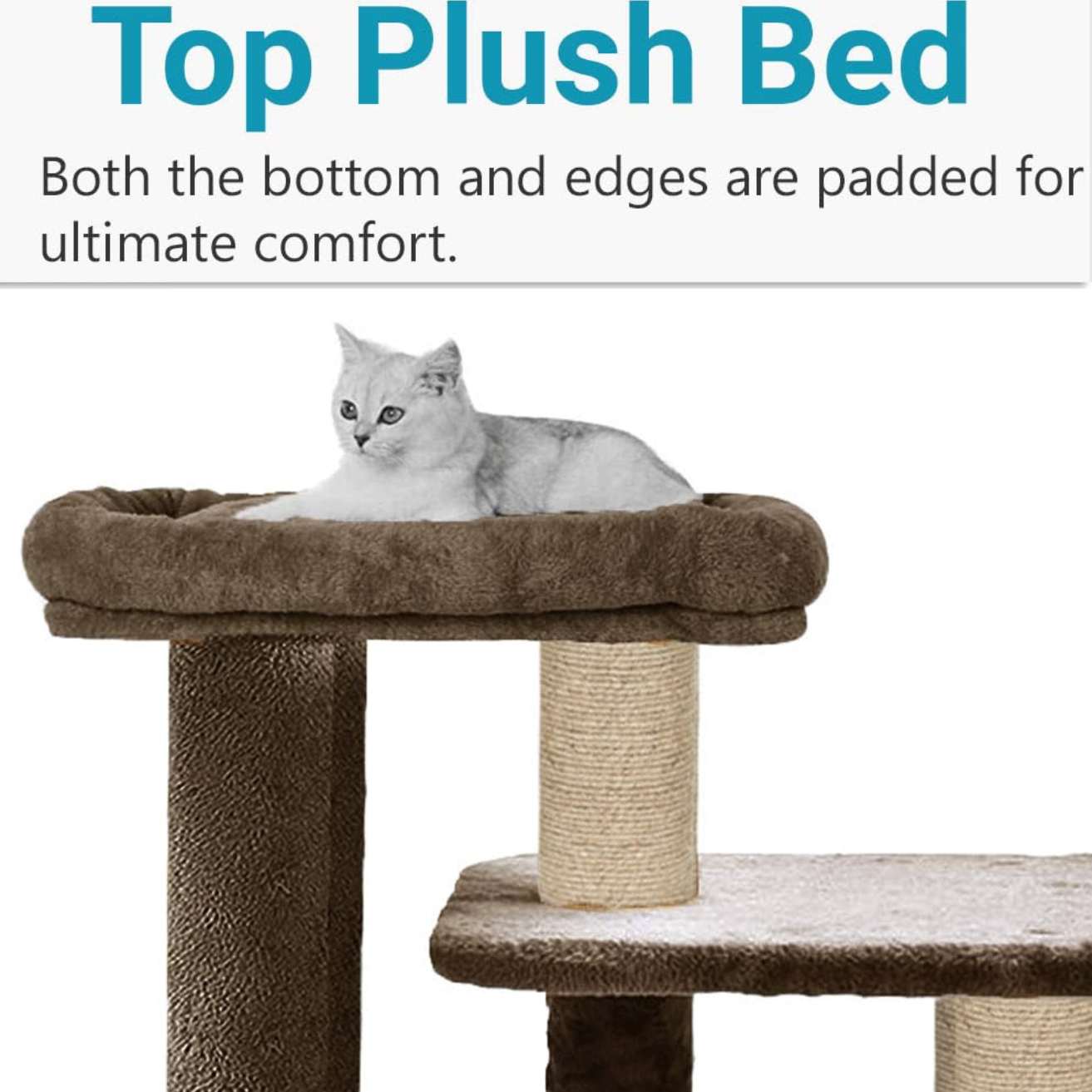 Condo Kitten Cat Tree - Hanging Ball | Cat Furniture | Top Perch | Scratching Posts | Jute Rope (Small)