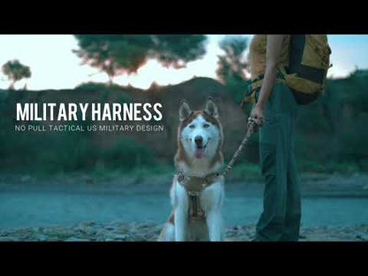 HANK Black Military Dog Harness - With Strong Front Metal Buckle
