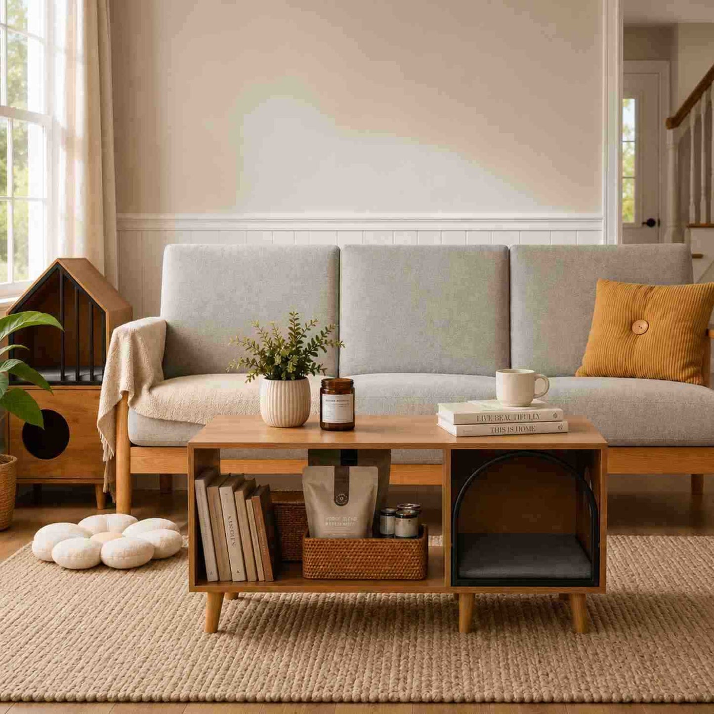 Modern Cat House | Indoor Cat Hideaway & Cozy Cat Bed