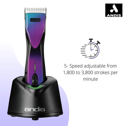 Andis Pulse ZR II Purple Galaxy Pet Clipper | Rechargeable Cordless Grooming Clipper