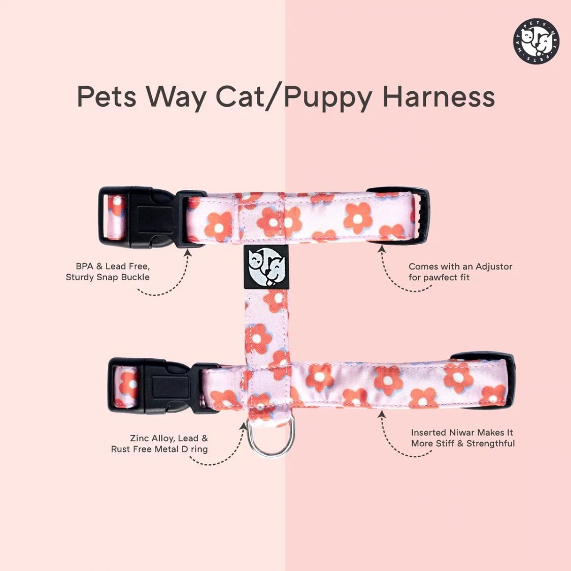 Puppy Collar & Leash Set | Colorful Pet Harness for Daily Walks