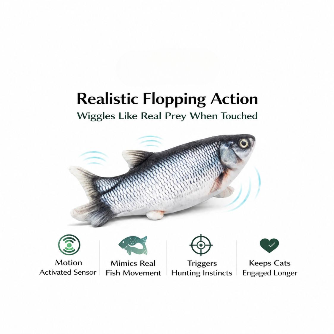 Flopping Fish Cat Toy | Rechargeable Interactive Indoor Cat Toy