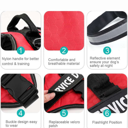 Personalized Reflective Dog Harness | Red