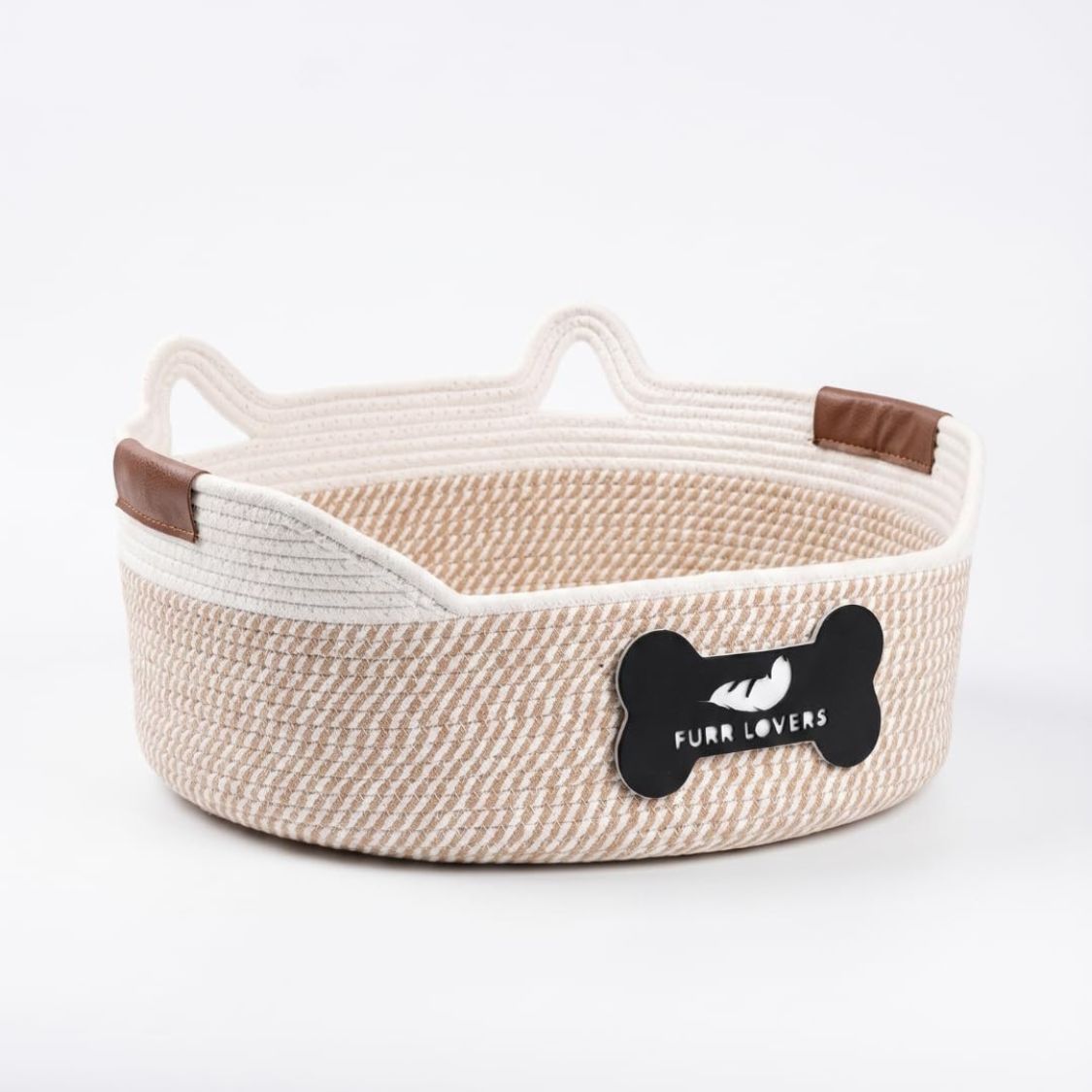 Rope Cat Bed | Round Pet Basket with Raised Sides for Cats & Small Dogs