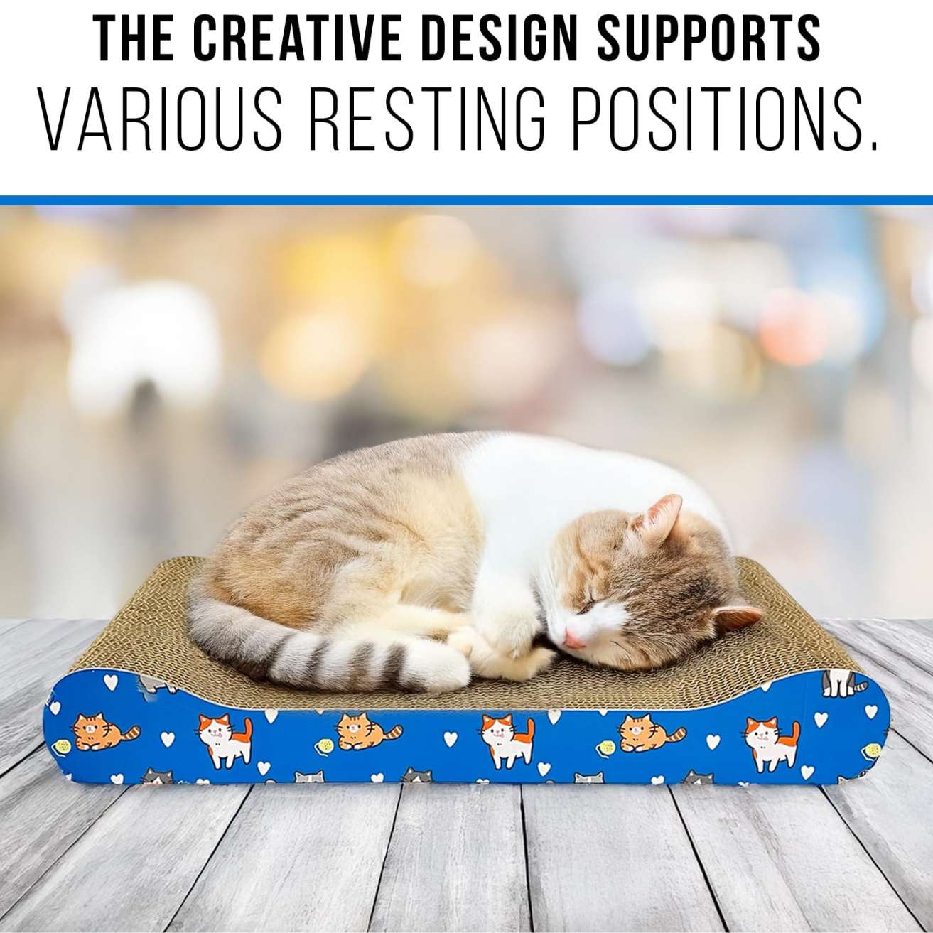2-in-1 Reversible Cat Scratcher with Catnip for Indoor Cats & Kittens
