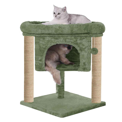 Kitten Cat Tree with Scratching Post, Condo & Hanging Ball | 23 Inch