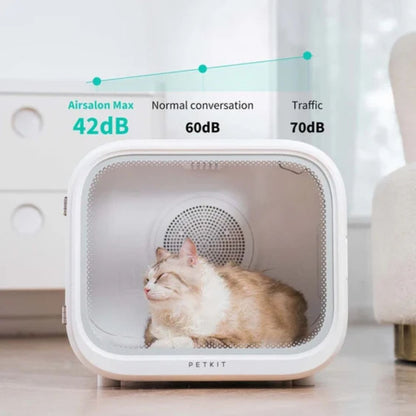 Pet Dryer Box for Cats & Small Dogs | Ultra-Quiet 360° Hands-Free Grooming Dryer