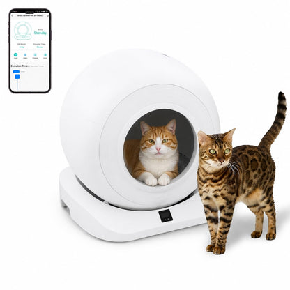 Automatic Cat Litter Box with Smart Sensors - Self Cleaning & Odor Management